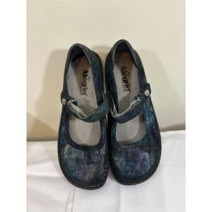 Women's Alegria Mary Jane Shoes Black/Silver Size 37 6.5